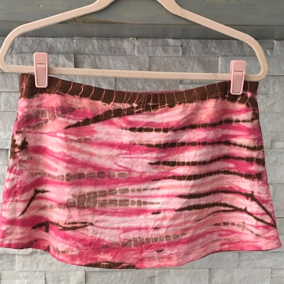 PINK AND BROWN TIE DYED SKIRT SIZE M - L - Picture 4 of 6
